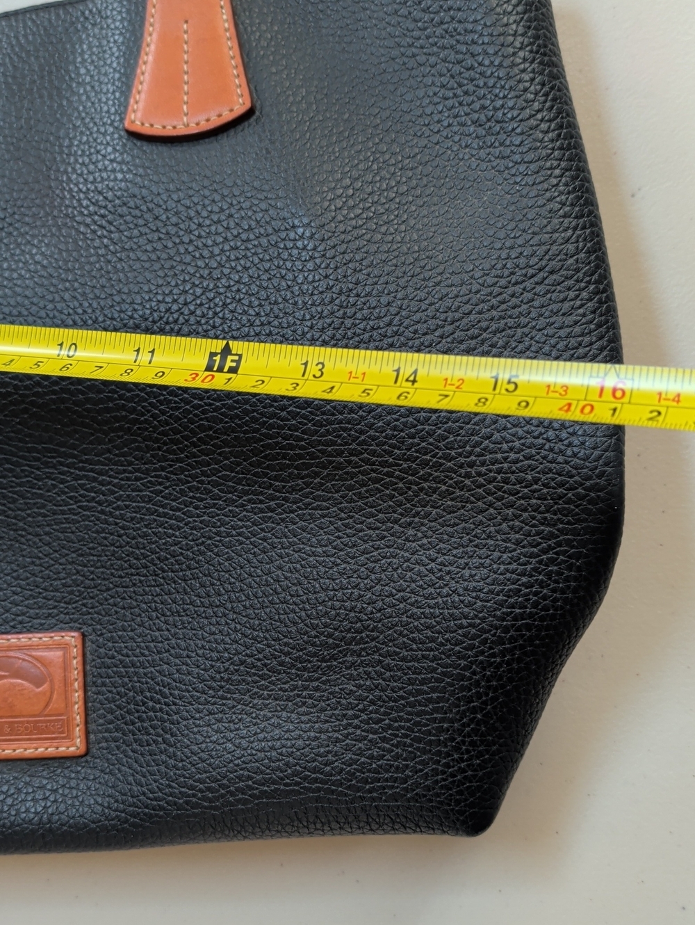 Dooney & Bourke, Midnight Blue Large Pebble Leather Tote With Rich Red Lining - Picture 8 of 16